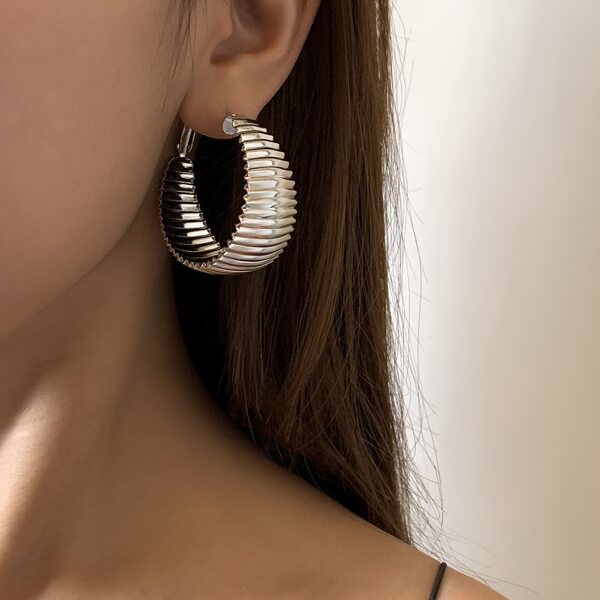 

Iron Hoop Earrings, Silver