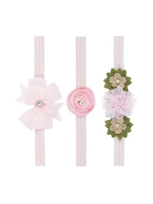 女嬰3入組攝影貼花髮帶