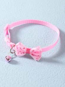 波點圖案寵物項圈帶鈴鐺