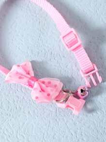 波點圖案寵物項圈帶鈴鐺