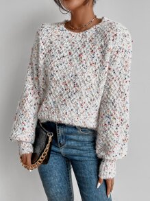 EMERY ROSE Space Dye Bishop Sleeve Jumper - Multicolor - View 1