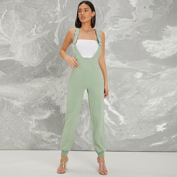 

Solid Overall Jumpsuit, Mint green