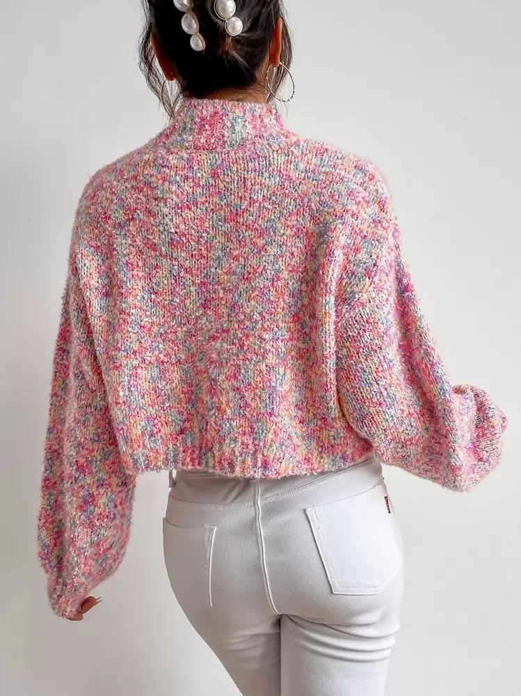 EMERY ROSE Drop Shoulder Space Dye Jumper - Multicolor - View 2