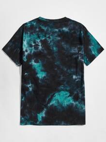 ROMWE MEN 男士骷髅图案扎染 T 恤，学校 - 彩色 - 查看 2