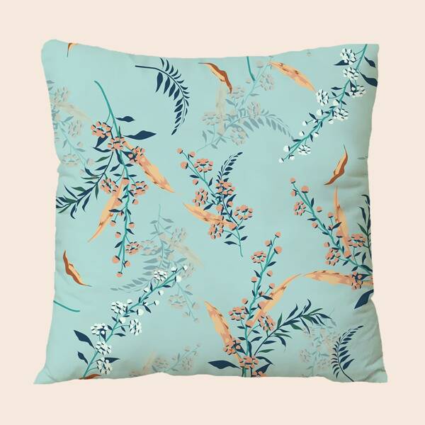 

Leaf Print Cushion Cover Without Filler, Multicolor