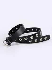 1pc Women's Heart Buckle Belt With Hollow Heart Design, Fashionable & Versatile For Dresses, Coats, Jeans, Trousers, Etc. Valentine's Day Summer, School