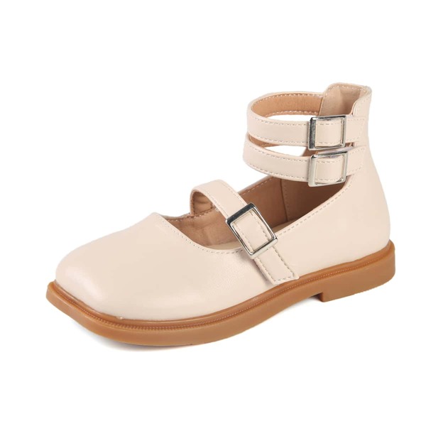 

Toddler Girls Minimalist Buckle Decor Flats, Beige