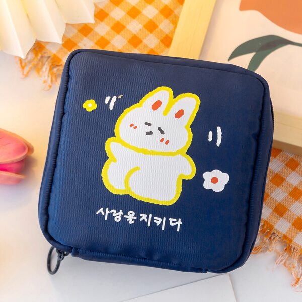 

Rabbit Print Sanitary Napkin Storage Bag, Navy blue