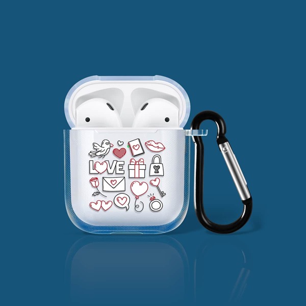 

Прозрачный чехол с рисунком сердца для Airpods