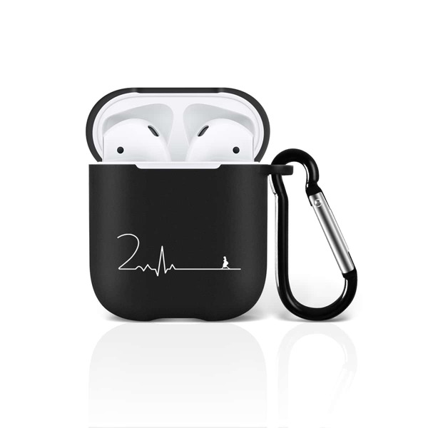 

Чехол для Airpods с рисунком ЭКГ, Чёрный