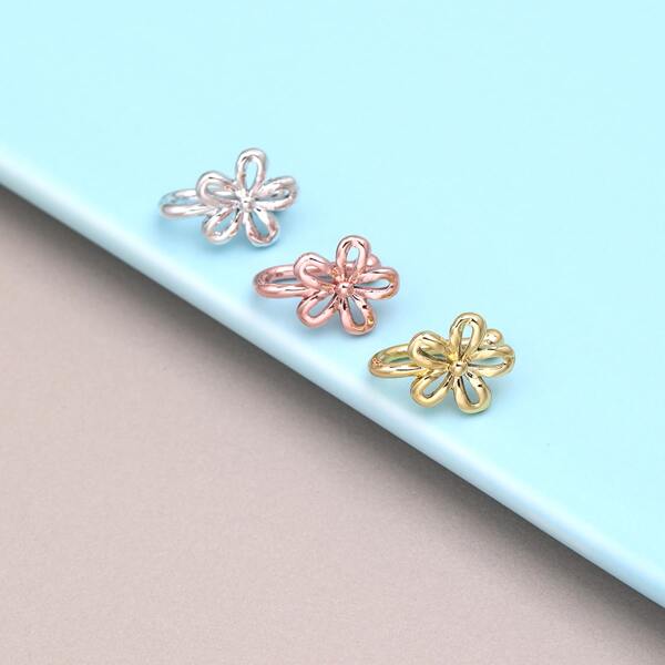 

3pcs Flower Decor Nose Ring, Multicolor