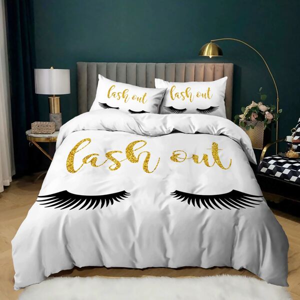 

Eyelash Print Duvet Cover Sets Without Filler, Multicolor