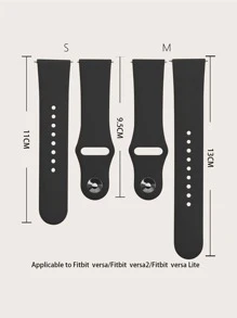 Correa de reloj de silicona compatible con Fitbit Versa - Negro - Ver 3