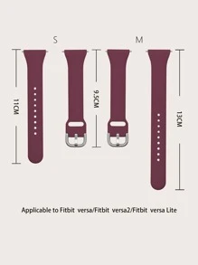 適用於Fitbit Versa矽膠錶帶 - 酒紅色 - 查看 3