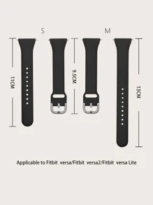 Dây đeo đồng hồ silicon tương thích với Fitbit - màu đen - Xem 3