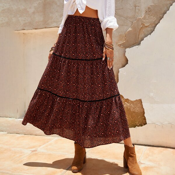 

Allover Print A-line Skirt, Multicolor