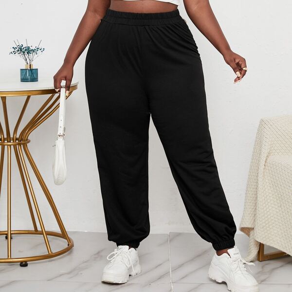 

Plus Chain Detail Sweatpants, Black
