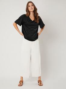 MOTF PREMIUM RELAXED FIT BUTTERFLY SLEEVE TOP - Black - View 4