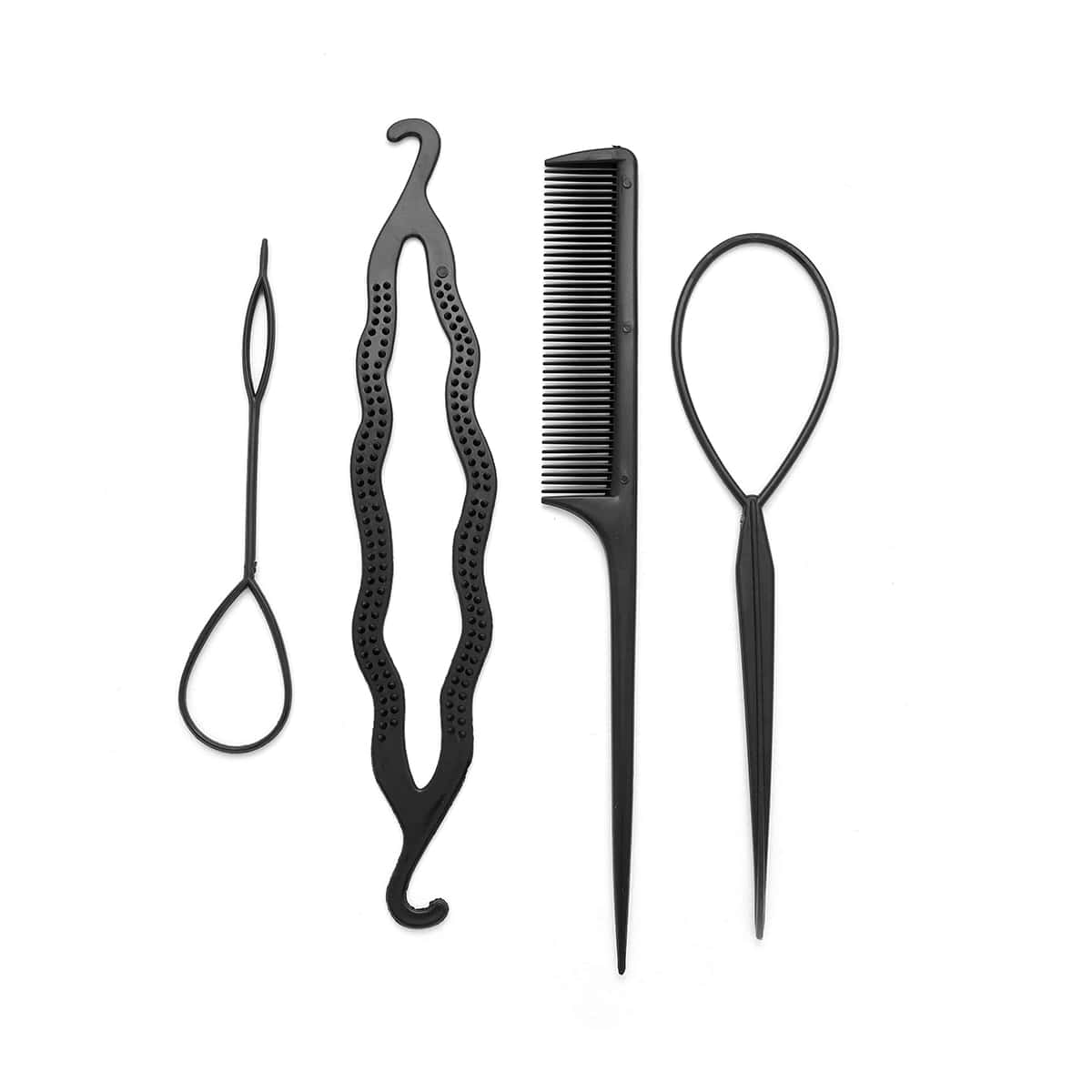 

4pcs Hair Braiding Tool Set, Black