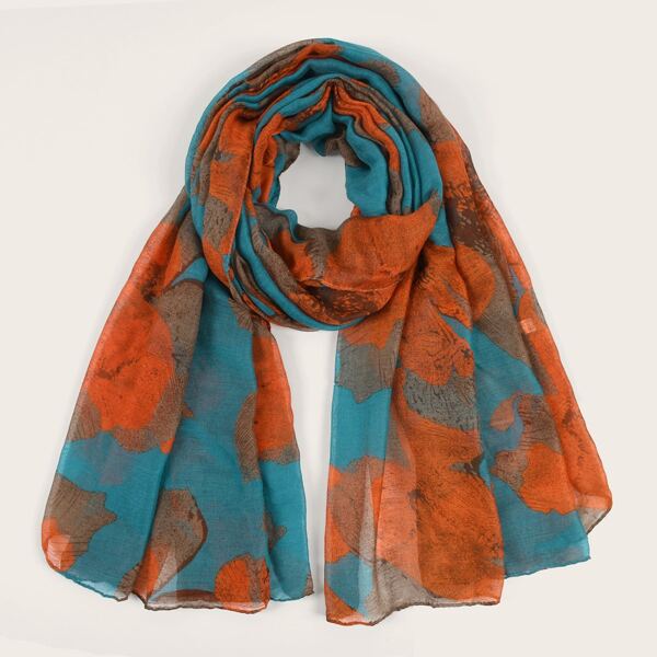 

Flower Pattern Scarf, Multicolor