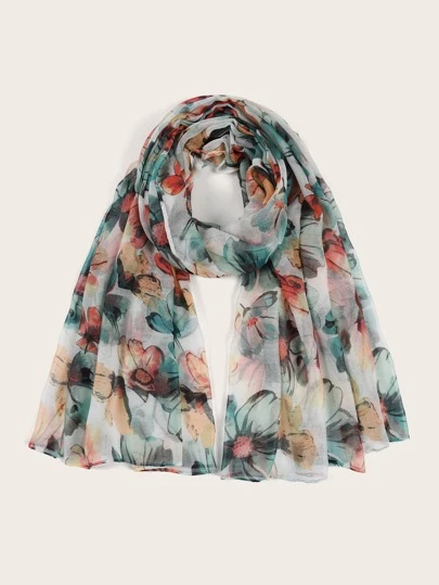 花朵印花圍巾