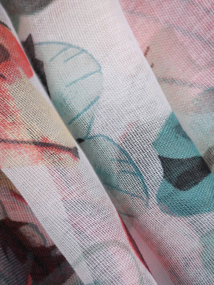 花朵印花圍巾 - 彩色 - 查看 5