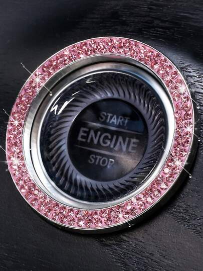 Car One-button Start Rhinestone Decoration