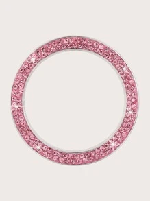 Car One-button Start Rhinestone Decoration - Pink - View 2