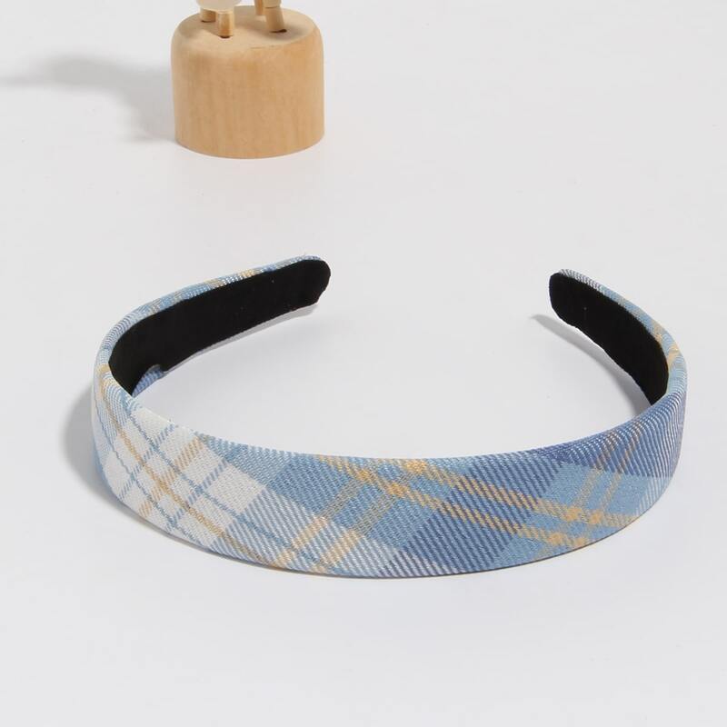 

Plaid Pattern Headband, Blue