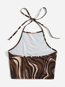 Muchica 滿版印花掛脖上衣