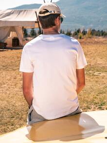 Hombres Camiseta con estampado de letra - Blanco - Ver 2