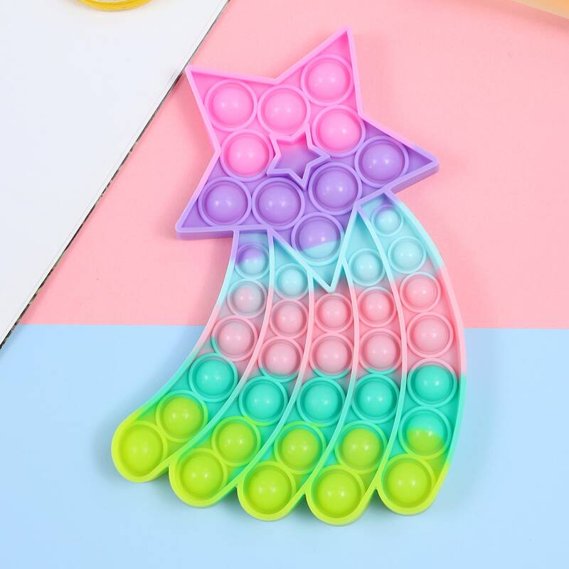 

1pc Meteor Shaped Push Pop Bubble, Multicolor