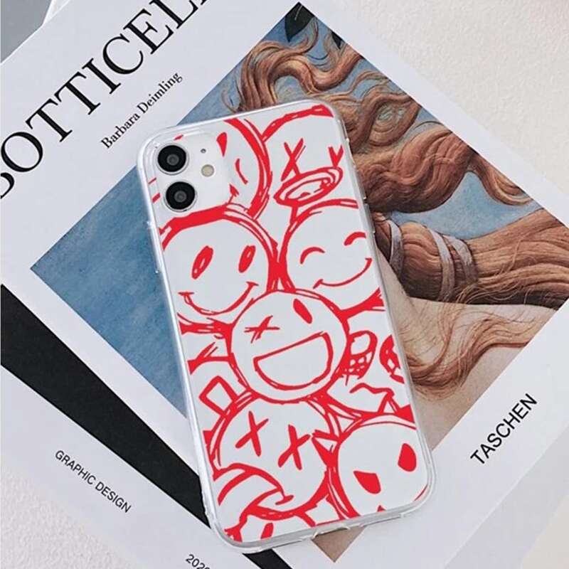 

Smile Pattern Phone Case, Red