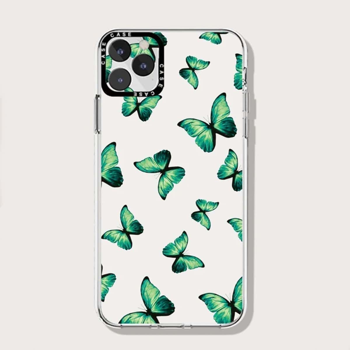 

Butterfly Pattern Phone Case, Beige