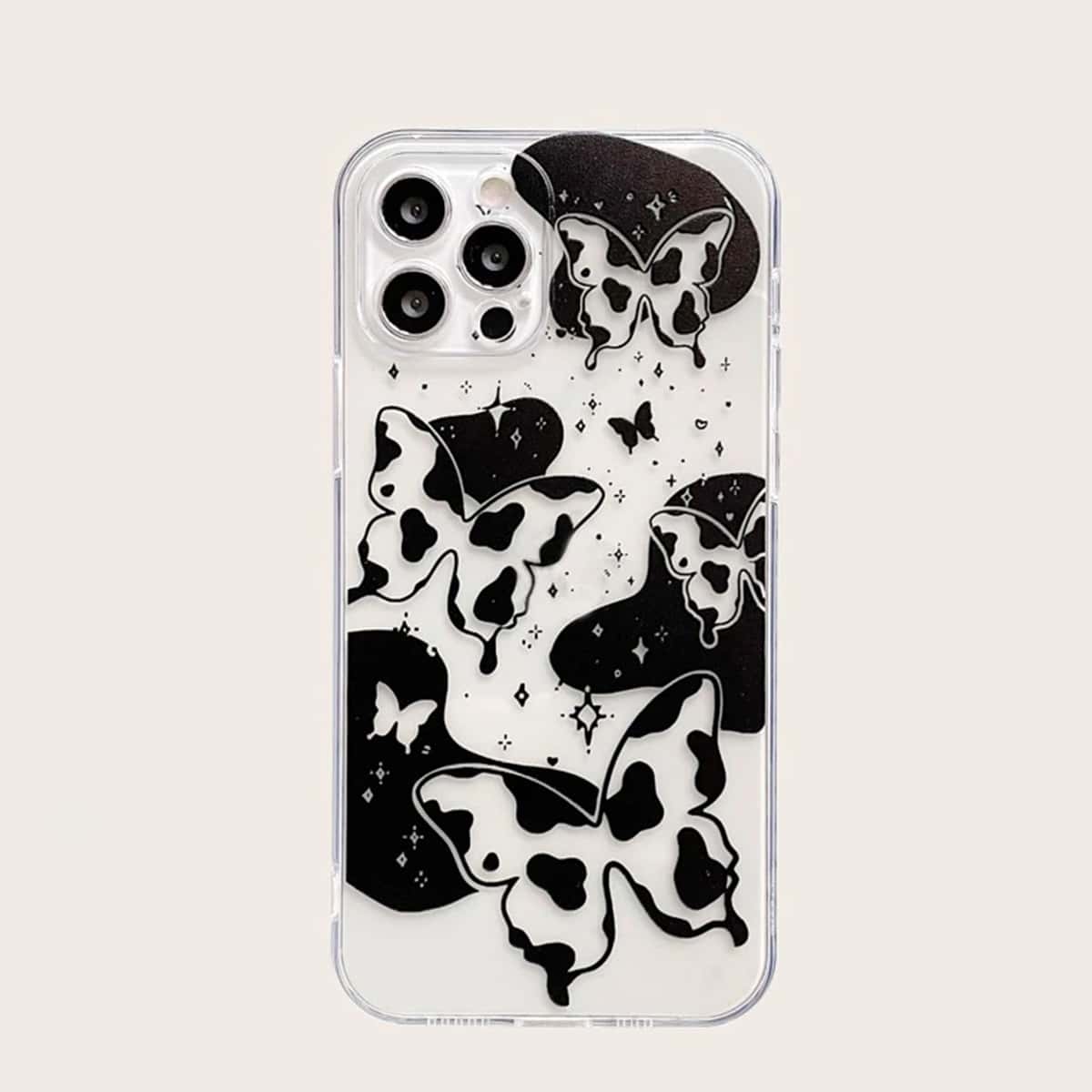 

Butterfly Clear Phone Case, Black