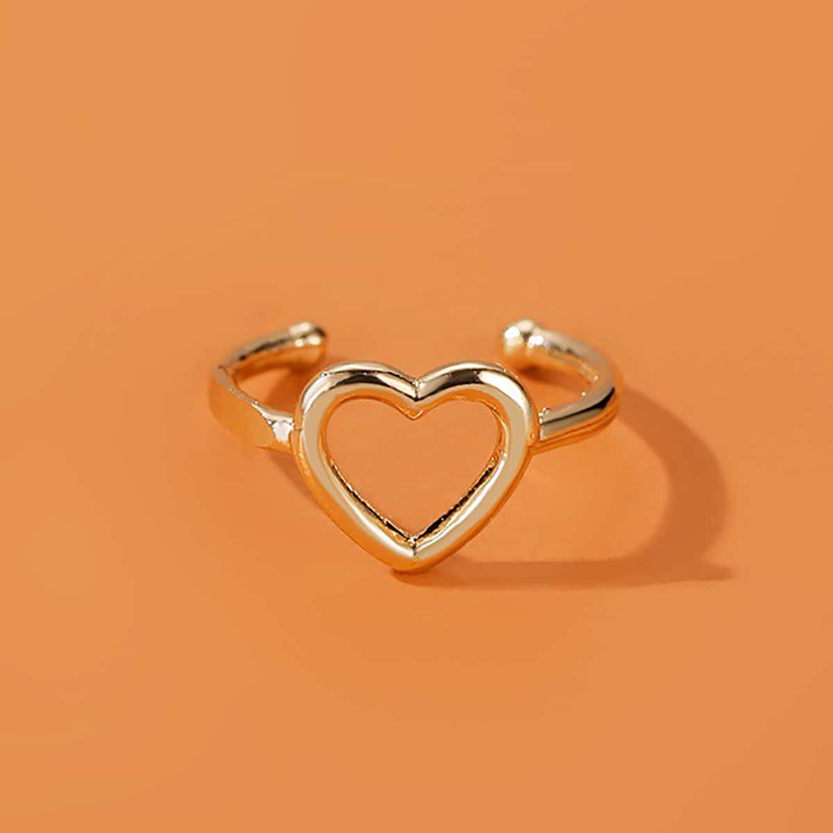 

1pc Heart Ear Cuff, Gold