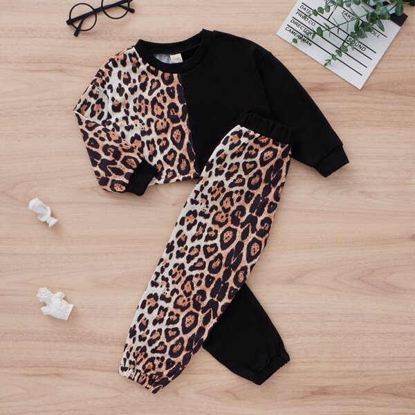 

Toddler Girls Leopard Print Pullover & Sweatpants, Multicolor