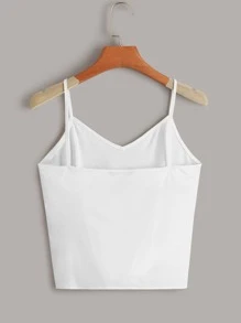 Muchica Tie-Front Buttoned Cami Top - White - View 2