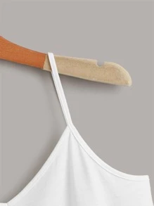 Muchica Tie-Front Buttoned Cami Top - White - View 3