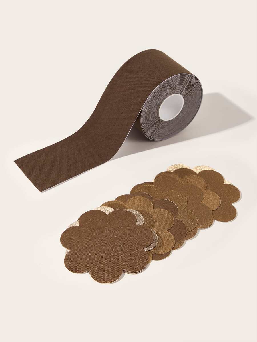 2 paquetes de cubre pezones con flor talla grande con cinta para el pecho - Multicolor - Ver 1