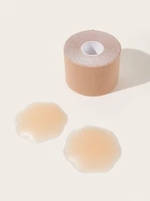 Plus 1 Pair Silicone Nipple Cover With Breast Tape - Apricot - View 2