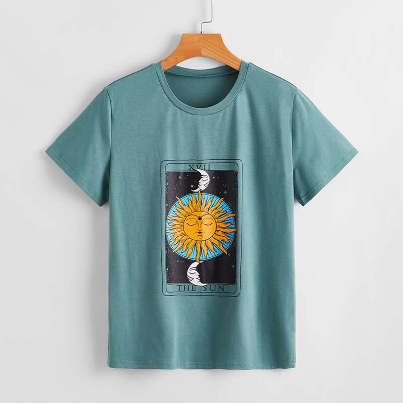 

Sun And Moon Graphic Tee, Blue