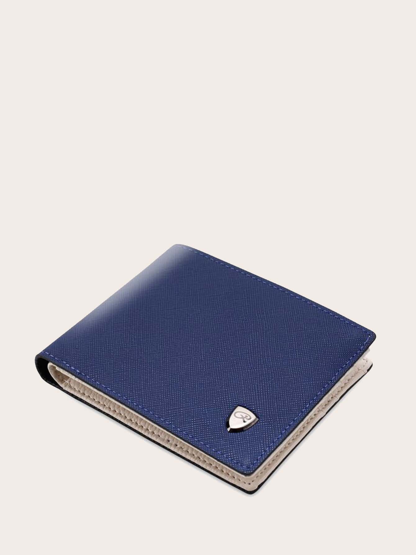 Hombres Monedero doblado con tarjetero - Azul - Ver 1