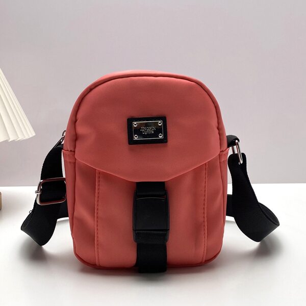 

Metal Decor Crossbody Bag, Watermelon pink
