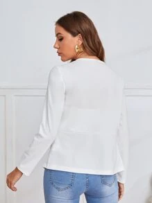 SHEIN Clasi Blazer Blanco Clásico De Moda Para Mujer Para La Vida Diaria De Primavera - Blanco - Ver 2