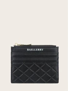 Baellerry Ví da giả có khóa kéo, nhiều ngăn đựng thẻ, siêu mỏng, nhẹ, tiện dụng, đựng tiền mặt, thẻ và tiền xu, ví nhỏ, ví bỏ túi, quà tặng sinh nhật, quà tặng ngày Valentine cho phụ nữ, bé gái, nam giới, học sinh, giáo viên, đồ dùng học tập, ví đựng thẻ tín dụng, ví mini - màu đen - Xem 3