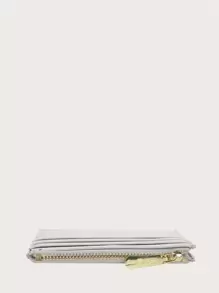 Baellerry Slim Zipper Wallet, Women's Small Wallet & Card Holder, Couple's Birthday/Valentine's Day Gift, Student/Ladies Wallet, Card Case, Name Card Holder, Credit Card Holder - Grey - View 5