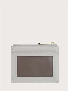 Baellerry Slim Zipper Wallet, Women's Small Wallet & Card Holder, Couple's Birthday/Valentine's Day Gift, Student/Ladies Wallet, Card Case, Name Card Holder, Credit Card Holder - Grey - View 6