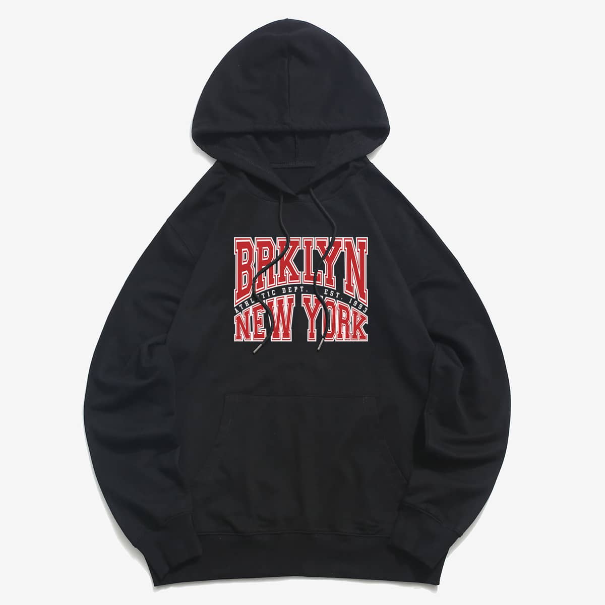 

Guys Letter Pocket Drawstring Hoodie, Black