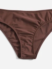 Bikini sencillo para la playa de verano - Café integral - Ver 5